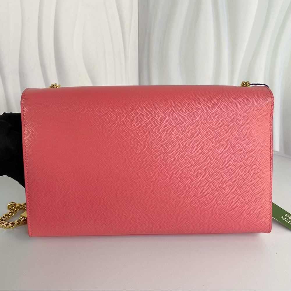Yves SAINT LAURENT Kate Chain Shoulder Bag Pink Leather Goldtone - Picture 6 of 10